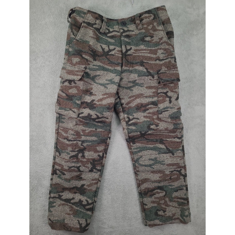 King of the Mountain  Virgin Wool Camo Cargo Pants Mens 36 Made in USA Damaanged